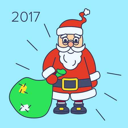 Christmass Santa Claus with giftのイラスト素材