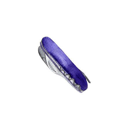Watercolor hand drawn jackknife isolated on white background.Jackknife hand painted.