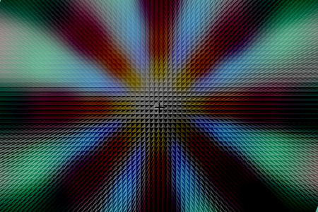 Red, green, blue, grey and black radial circle pattern, pyramid effectの写真素材