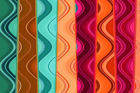 Violet, blue, brown pastel lines with different waves, abstract wallpaperの写真素材