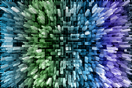 Blue, green and violet frozen patterned fantasy background with extrude effect