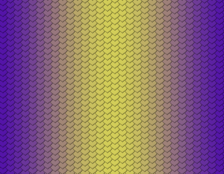 Violet and yellow gradient snake skin seamless pattern, heart shape scaleの写真素材