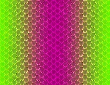Green and magenta gradient snake skin seamless pattern, sharp scaleの写真素材