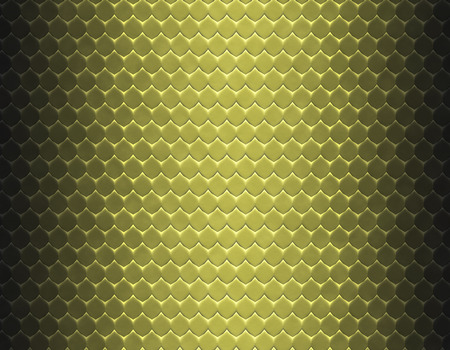Metallic yellow and brown gradient snake skin seamless pattern, flat scaleの写真素材