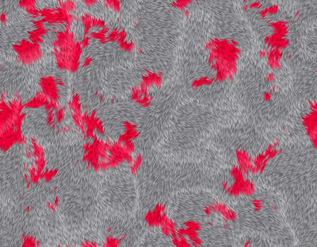 Grey animal fur with bright pink random shape spots, seamless pattern