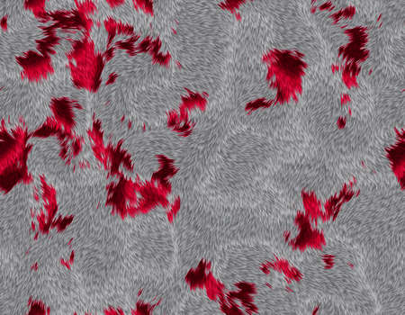 Grey animal fur with bright vine colored random shape spots, seamless patternの写真素材