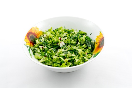 The salad isolated on the white backgroundの写真素材