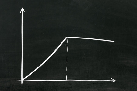 Positive graph on blackboard, finance or something elseの写真素材