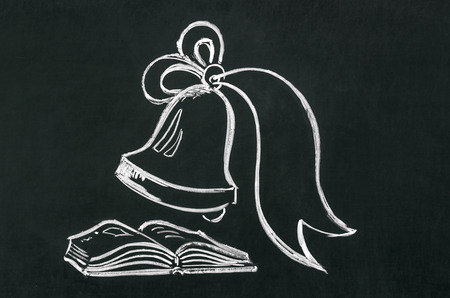 The teacher drew on the board the bellの写真素材