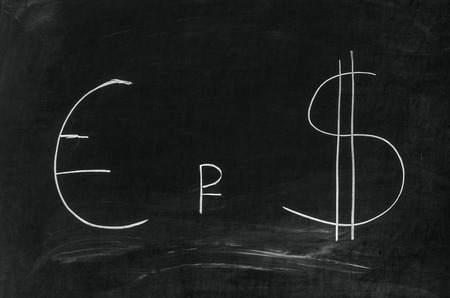 The dollar, the euro and the ruble displayed different sizesの写真素材