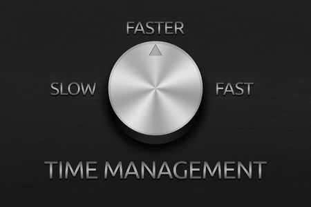 The time management handle on the metal plateの写真素材