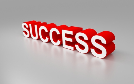 Rendered 3D text Success with reflection.の写真素材