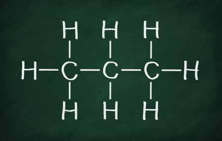 Structural model of Propane on the blackboard.の写真素材