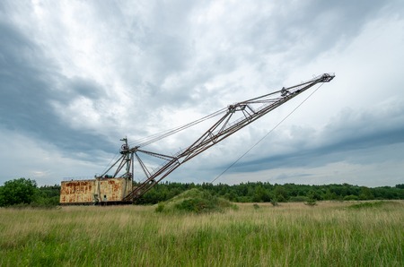 Giant excavator machinery industry in Lithuania. Naujoji Akmene.