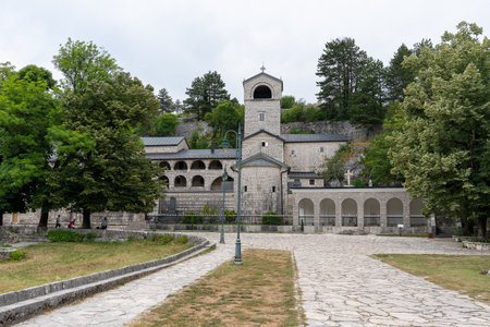Cetinje, Montenegro - 4 July 2022: Ancient Monastery of the Nativity of the Blessed Virgin Mary in Cetinje, Popular tourist spot in Montenegro.のeditorial素材