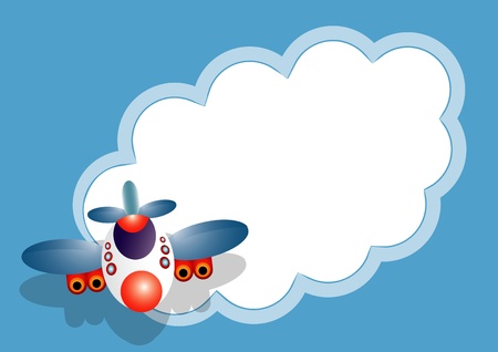 Airplane message cardのイラスト素材