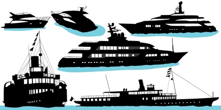 motor yacht vector のイラスト素材