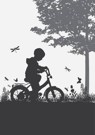boy on a bicycleのイラスト素材