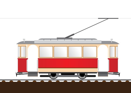 retro tram のイラスト素材