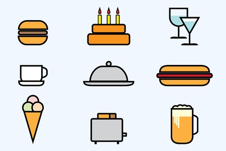web icon set - foods and beverages のイラスト素材