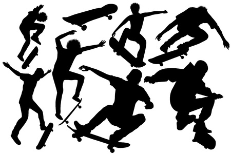 collection of skateboard vector のイラスト素材