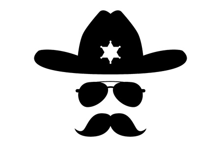 Usatii cowboy Sheriff in glasses maskのイラスト素材