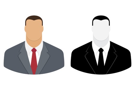 User icon of man in business suit on white backgroundのイラスト素材