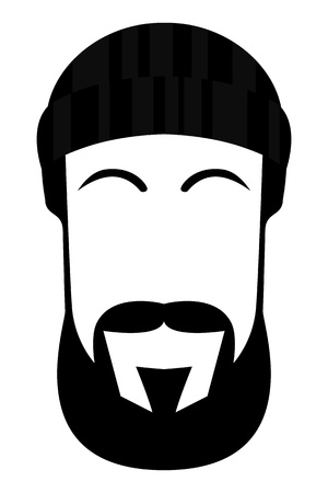 face of a man with beard and mustacheのイラスト素材