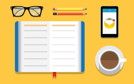 desktop, set of flat iconsのイラスト素材