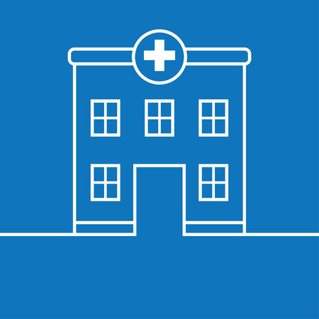 Hospital building, medical icon. Flat design vectorのイラスト素材
