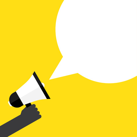 megaphone concept flat design- stock vector illustrationのイラスト素材