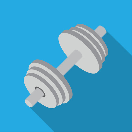 Dumbbell  icon with long shadow, flat design.のイラスト素材