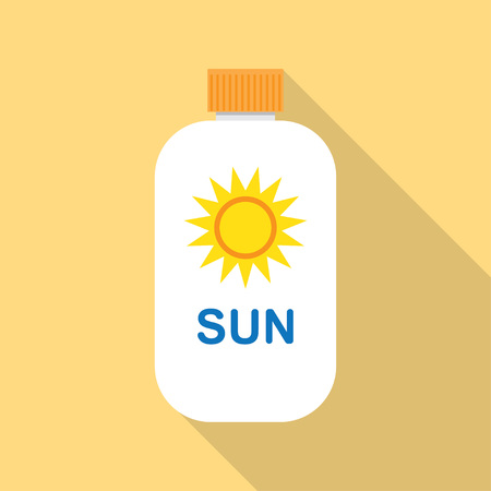 Sun Cream flat icon with long shadowのイラスト素材
