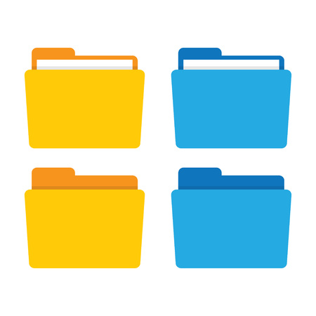 Folder icon. Folder vector illustration. File folder in flat style. Folder for documents. Folder isolated from background. Folder icon flat. Office folder.のイラスト素材