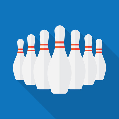 Group of White Bowling Pins. Vector illustrationのイラスト素材
