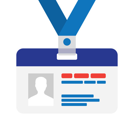 Flat design name tag badge template with shadowのイラスト素材