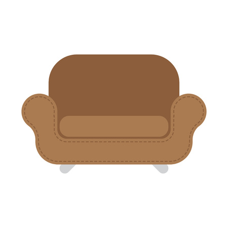 Brown Leather armchair over the white. Vector illustrationのイラスト素材