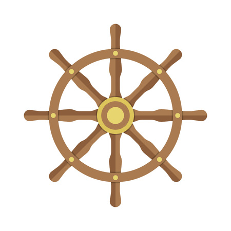 Steering wheel flat icon symbol on a white backgroundのイラスト素材