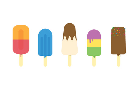 Collection vector ice cream illustrations isolated on whiteのイラスト素材