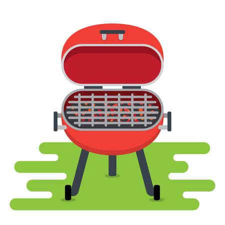 BBQ Grill icons on white background vector illustrationのイラスト素材