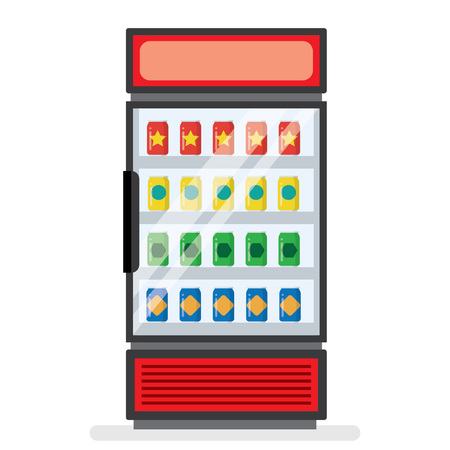 showcase refrigerator for cooling drinks on a white backgroundのイラスト素材
