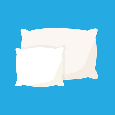 White pillow, cushion vector illustration on a blue backgroundのイラスト素材