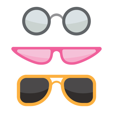 vector colorful sunglasses set Isolated on white backgroundのイラスト素材