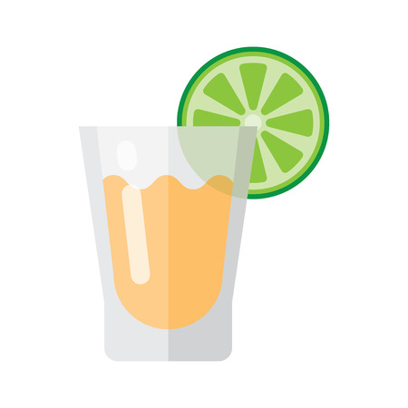 tequila and lime icon Vector Illustration on the white backgroundのイラスト素材