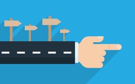 Finger pointing direction. Vector illustration. Success growth ratesのイラスト素材