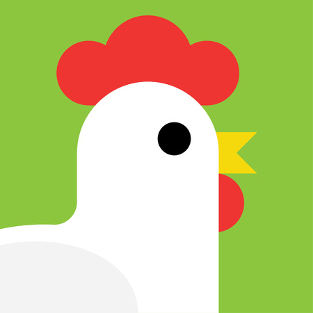 cartoon rooster isolated isolated on white background. illustration.のイラスト素材