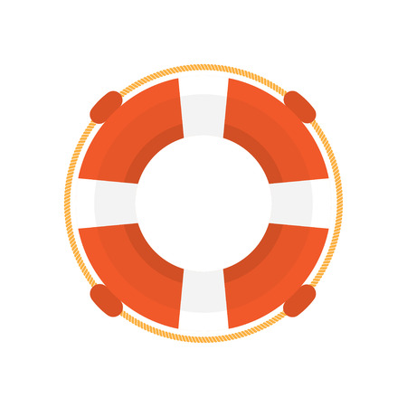 Lifebuoy flat design illustration,isolated on a white background, vector illustrationのイラスト素材