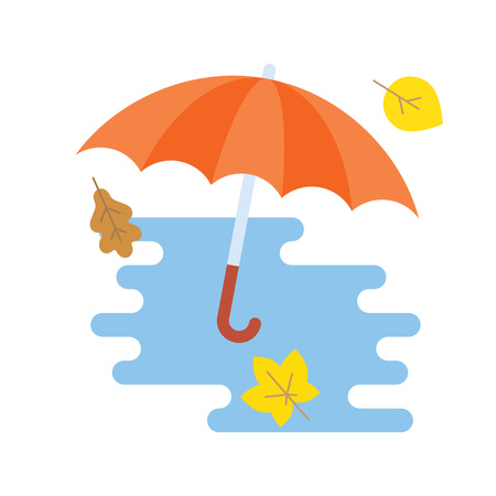opened red umbrella isolated on white background. Vector illustrationのイラスト素材