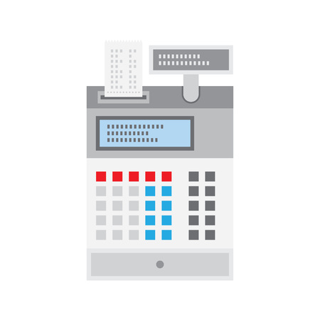 Cash register flat icon isolated on white background vector illustrationのイラスト素材