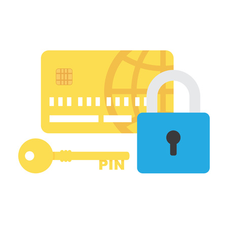 Credit Card Security icon vector, safe payment concept isolated on white, pixel perfect illustrationのイラスト素材